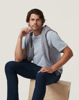 34 Heritage Slub Crew Neck Tshirt Blue Fog-Men's T-Shirts-Brooklyn-Vancouver-Yaletown-Canada