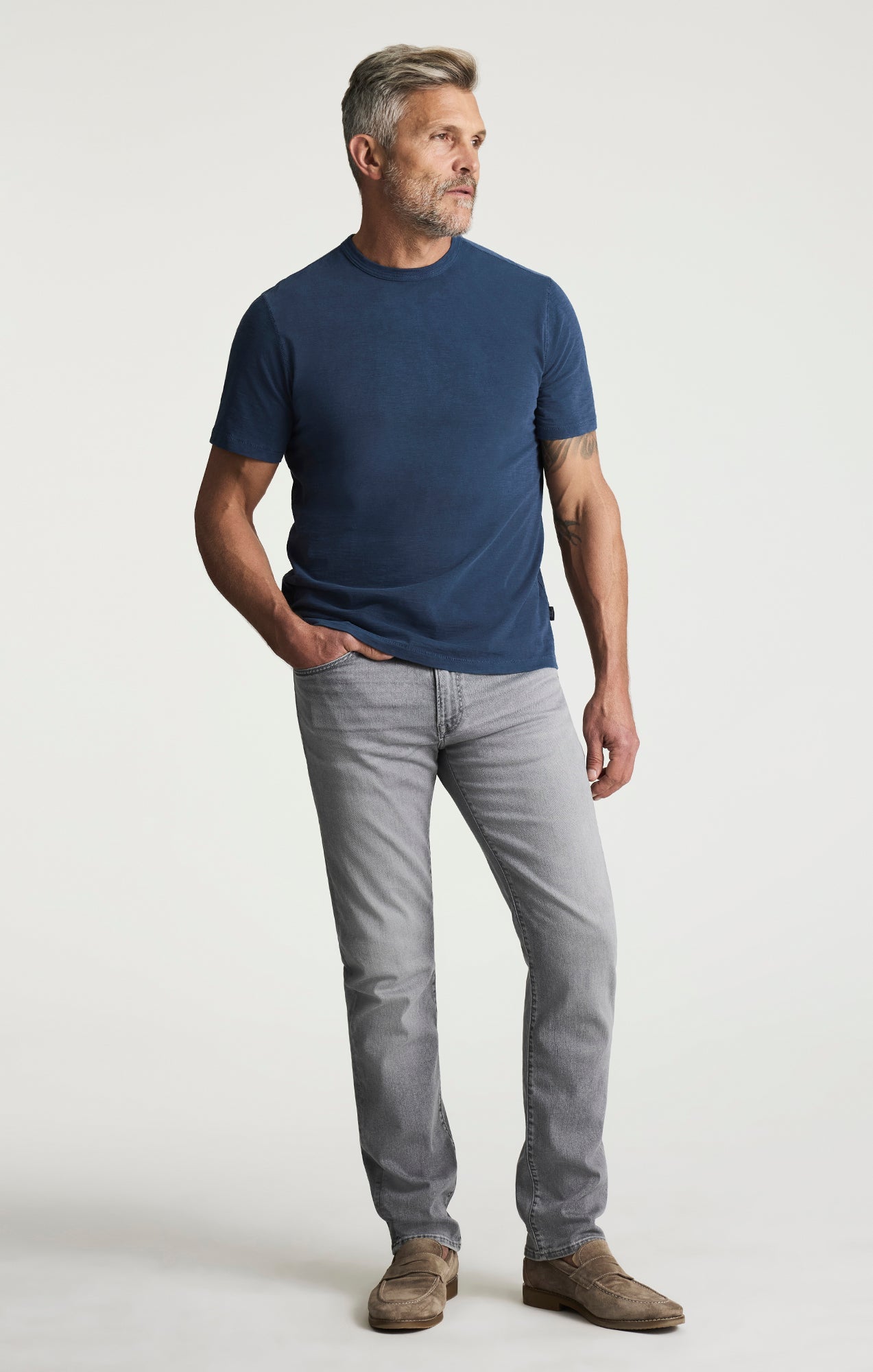 34 Heritage Slub Crew Neck Tshirt Vintage Indigo-Men's T-Shirts-Brooklyn-Vancouver-Yaletown-Canada
