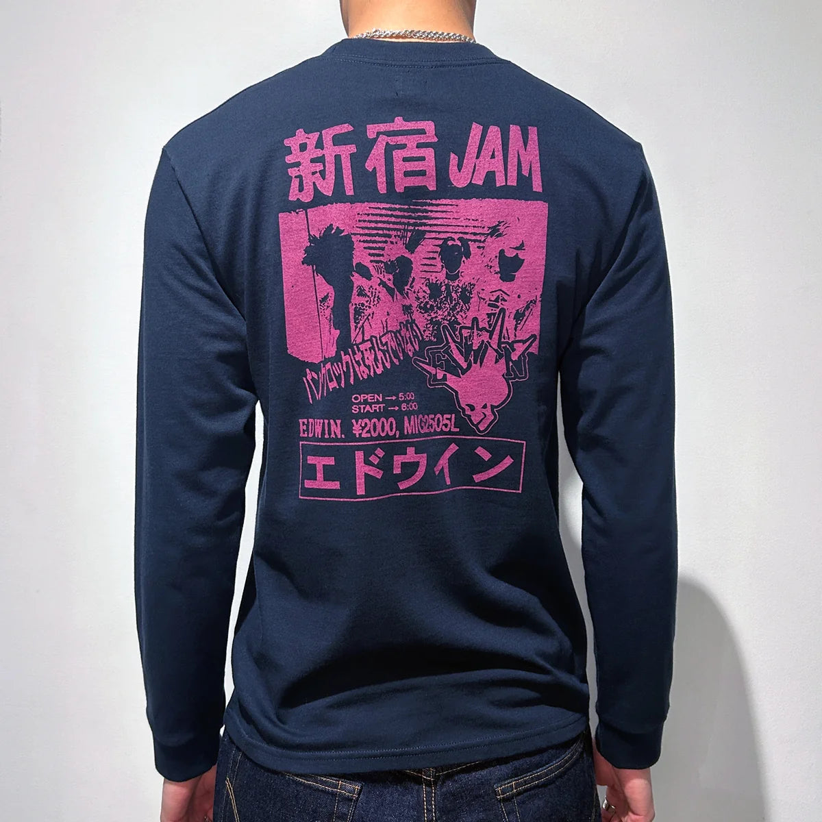 Edwin Long Sleeve Tee - Navy Punk Logo-Men's T-Shirts-Brooklyn-Vancouver-Yaletown-Canada