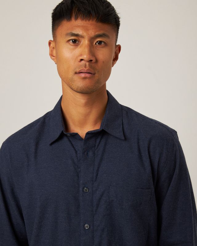 Peregrine Cashmere Manor Shirt - Navy-Men&#39;s T-Shirts-Brooklyn-Vancouver-Yaletown-Canada