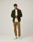 Peregrine Fisherman Cardigan - Olive-Men's Sweaters-Brooklyn-Vancouver-Yaletown-Canada
