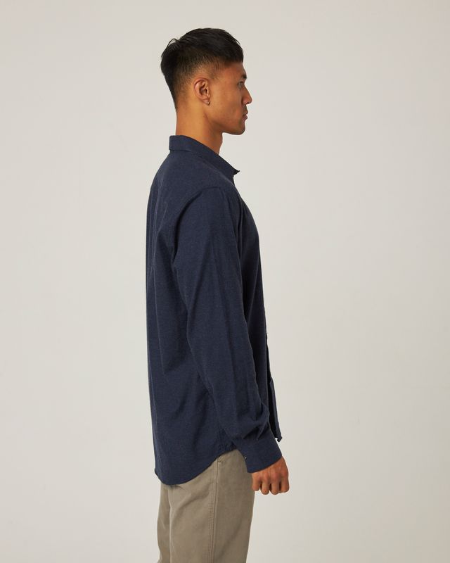Peregrine Cashmere Manor Shirt - Navy-Men&#39;s T-Shirts-Brooklyn-Vancouver-Yaletown-Canada