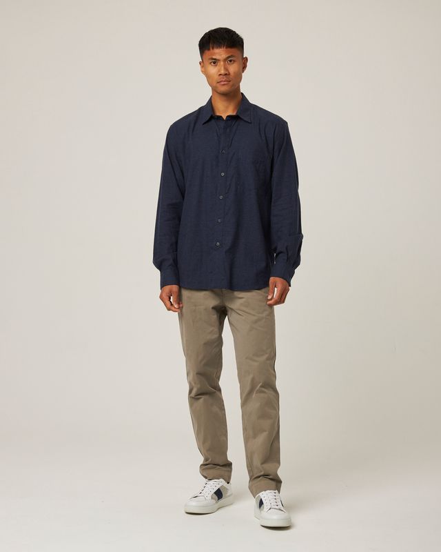 Peregrine Cashmere Manor Shirt - Navy-Men&#39;s T-Shirts-Brooklyn-Vancouver-Yaletown-Canada