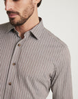 34 Heritage Striped Shirt Brown