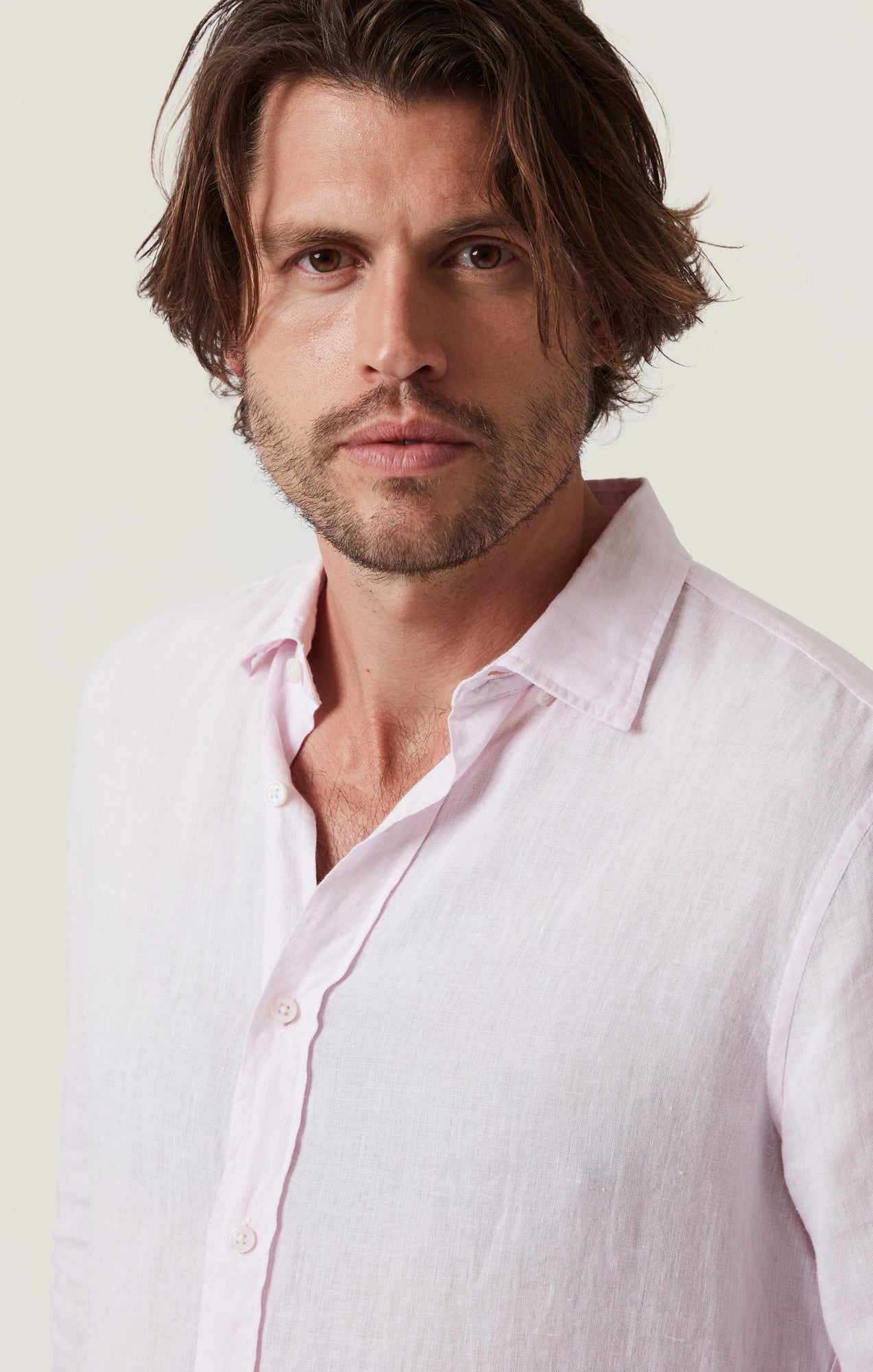 34 Heritage Linen Chambray Shirt Pink-Men's Shirts-Brooklyn-Vancouver-Yaletown-Canada