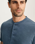 34 Heritage Slub Ss Henley Vintage Indigo-Men's T-Shirts-Brooklyn-Vancouver-Yaletown-Canada