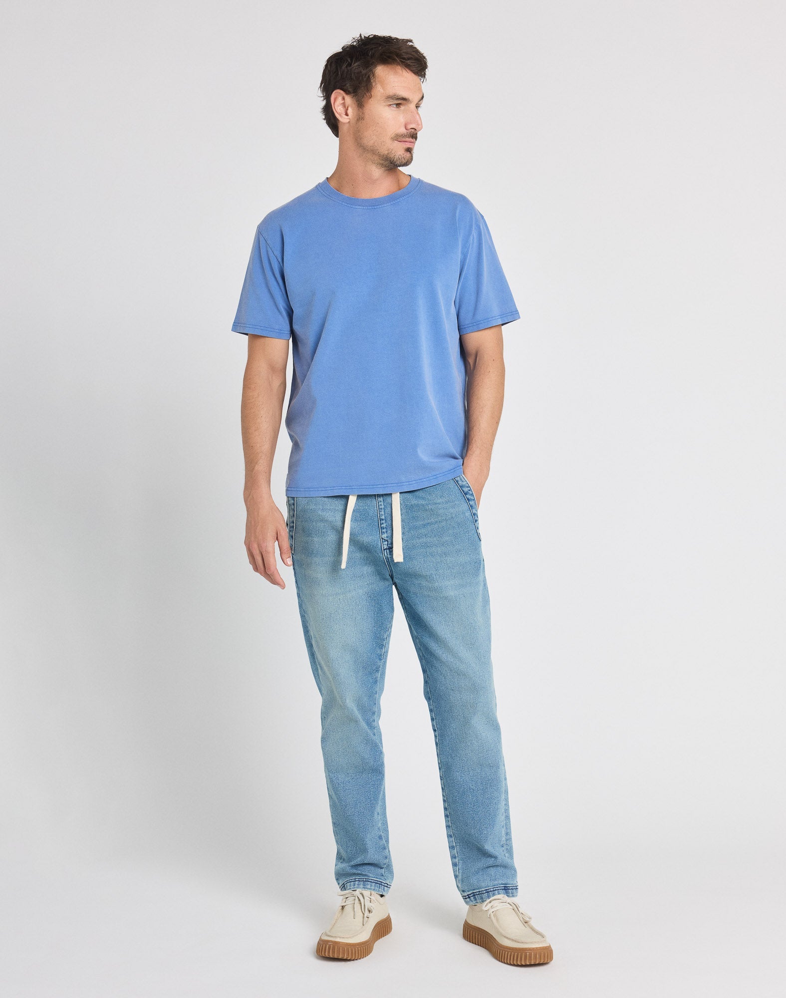 Pullin Relax T-Shirt - Blue-Men's T-Shirts-Brooklyn-Vancouver-Yaletown-Canada