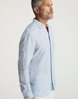 34 Heritage Linen Shirt Blue-Men's Shirts-Brooklyn-Vancouver-Yaletown-Canada