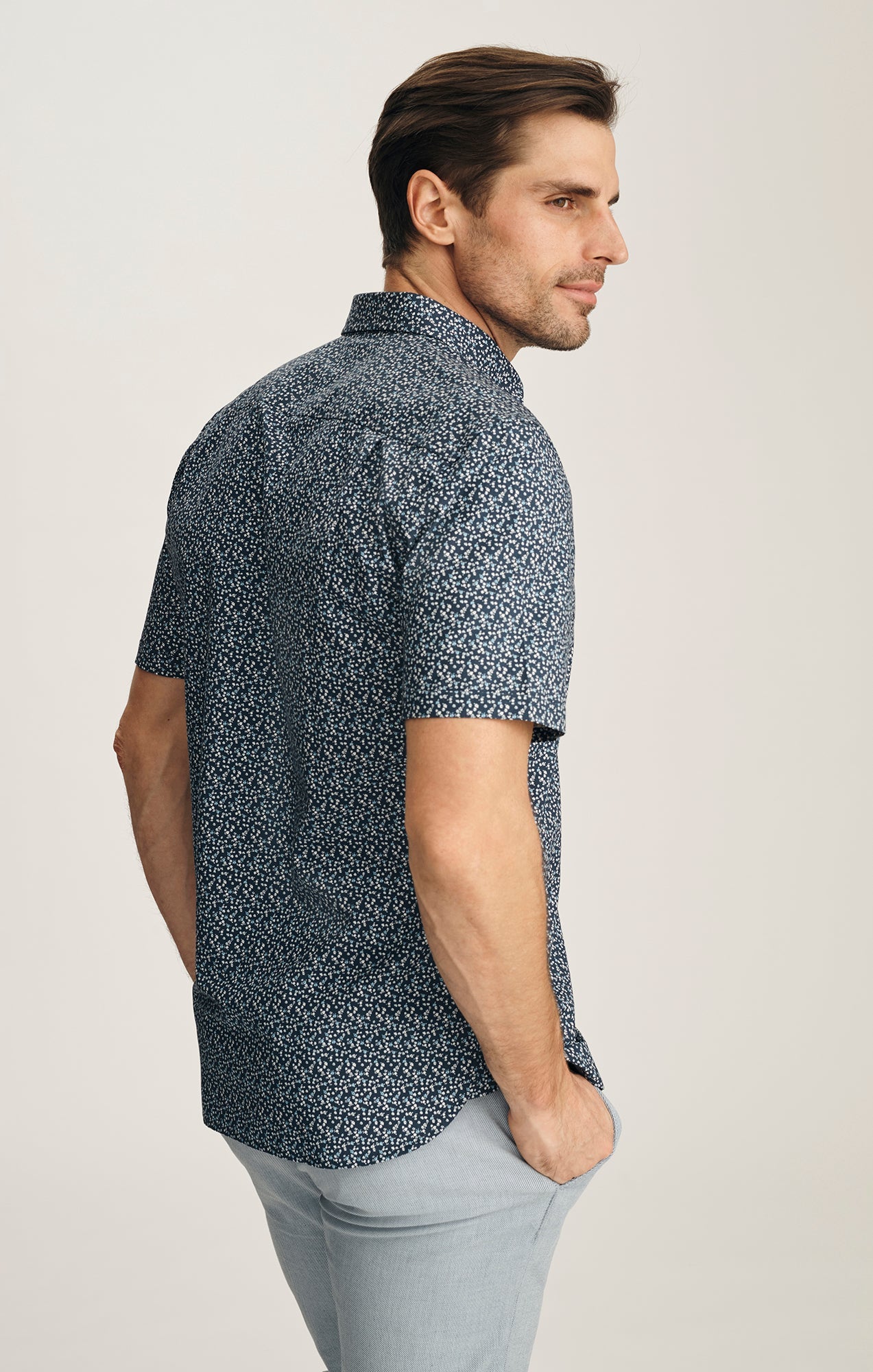 34 Heritage Flower Luxe Twill Shirt Vintage Indigo-Men's Shirts-Brooklyn-Vancouver-Yaletown-Canada