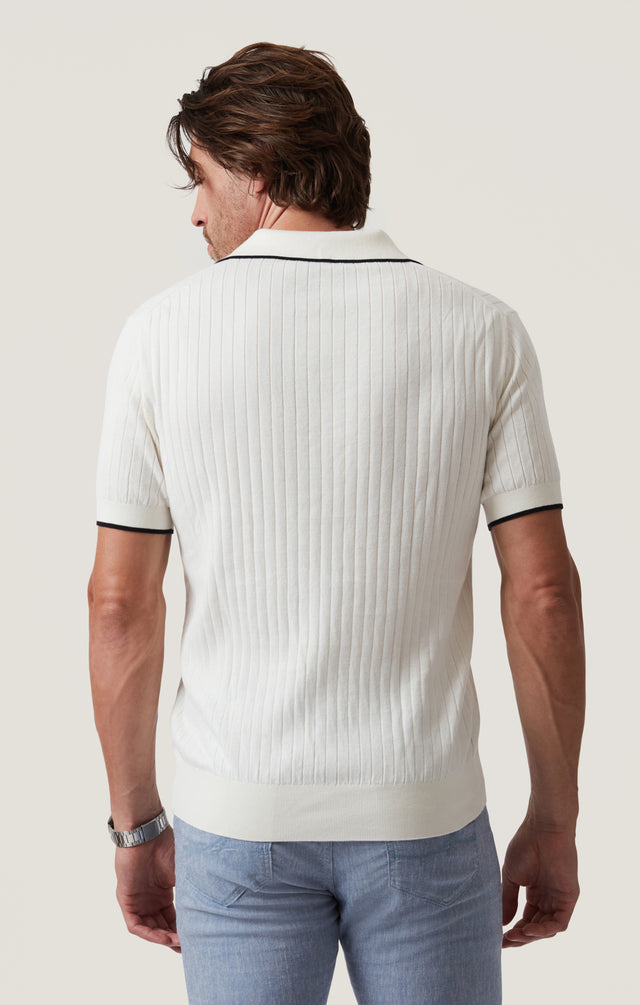 34 Heritage Polo Sweater - Off White-Men's Sweaters-Brooklyn-Vancouver-Yaletown-Canada