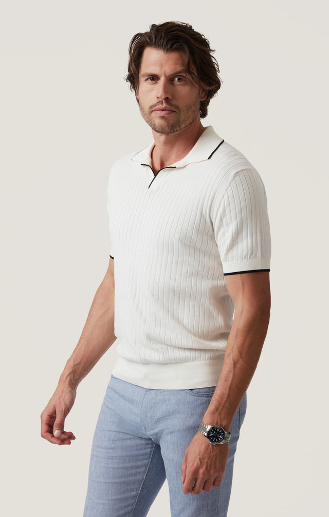 34 Heritage Polo Sweater - Off White-Men&#39;s Sweaters-Brooklyn-Vancouver-Yaletown-Canada