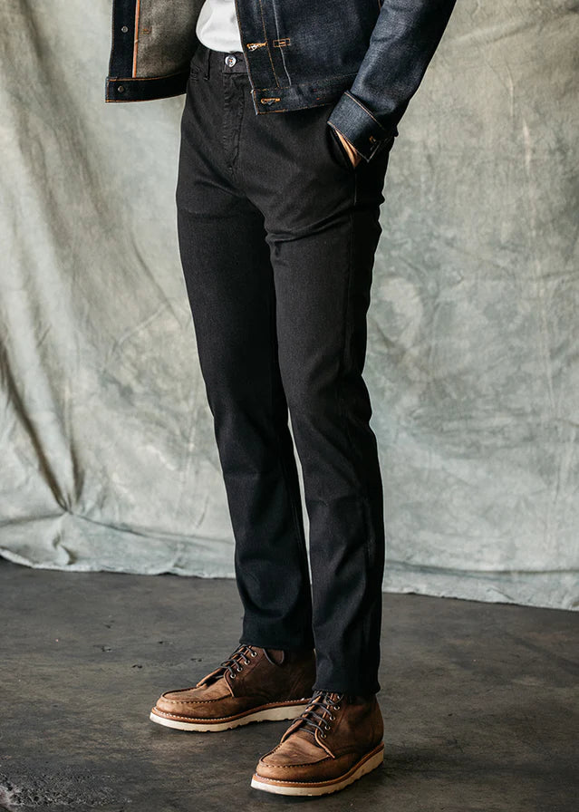 Kato - The Axe Denit Slim Chino - Black-Men's Pants-Yaletown-Vancouver-Surrey-Canada