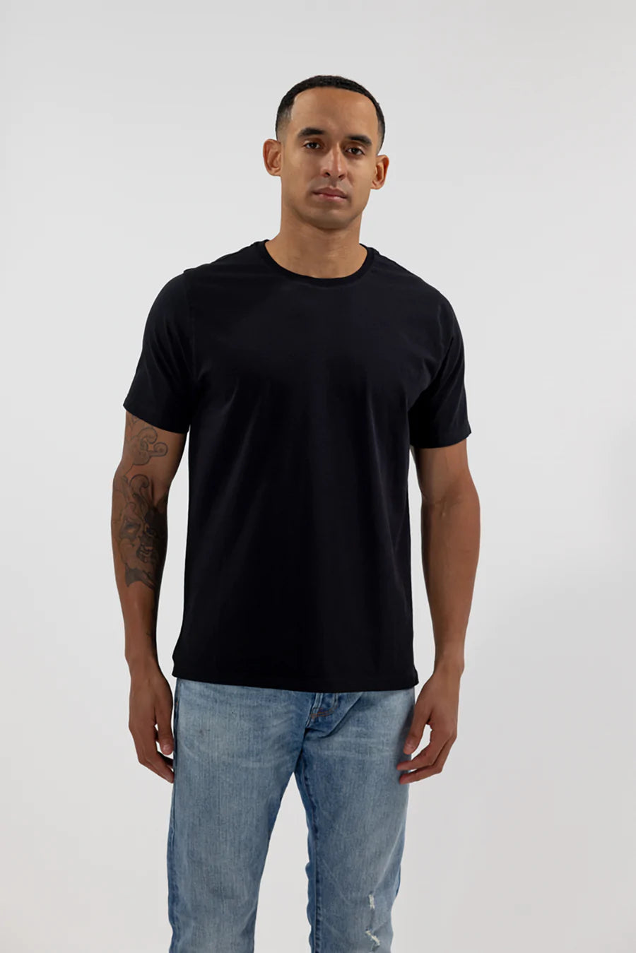 Easy Mondays Crew Neck Cotton T-Shirt-Men&#39;s T-Shirts-Black-S-Yaletown-Vancouver-Surrey-Canada