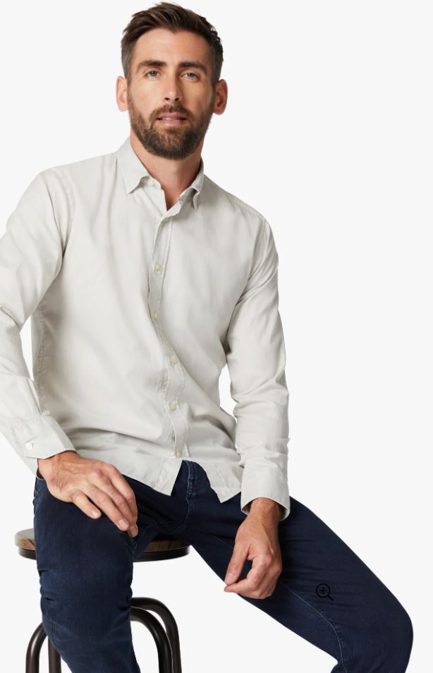 34 Heritage-Poplin Button Up Sand SS23-Men's Shirts-Yaletown-Vancouver-Surrey-Canada