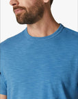 34 Heritage - Slub Crew Neck Tee - Vallarta Blue-Men's T-Shirts-Yaletown-Vancouver-Surrey-Canada