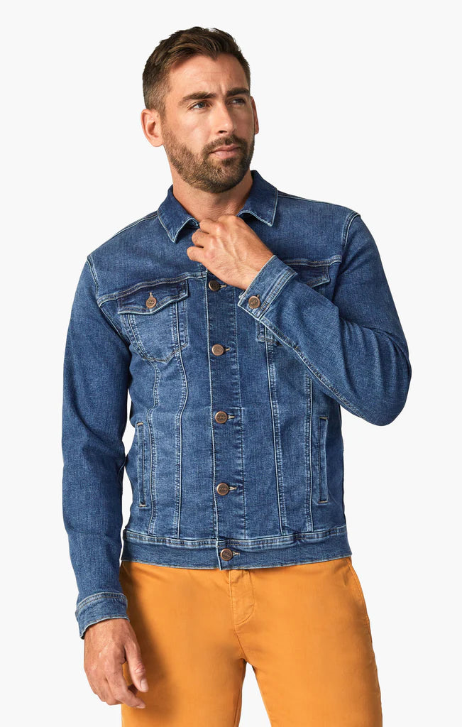 34 Heritage - Travis Organic Jacket - Mid Blue-Men's Jackets-S-Yaletown-Vancouver-Surrey-Canada