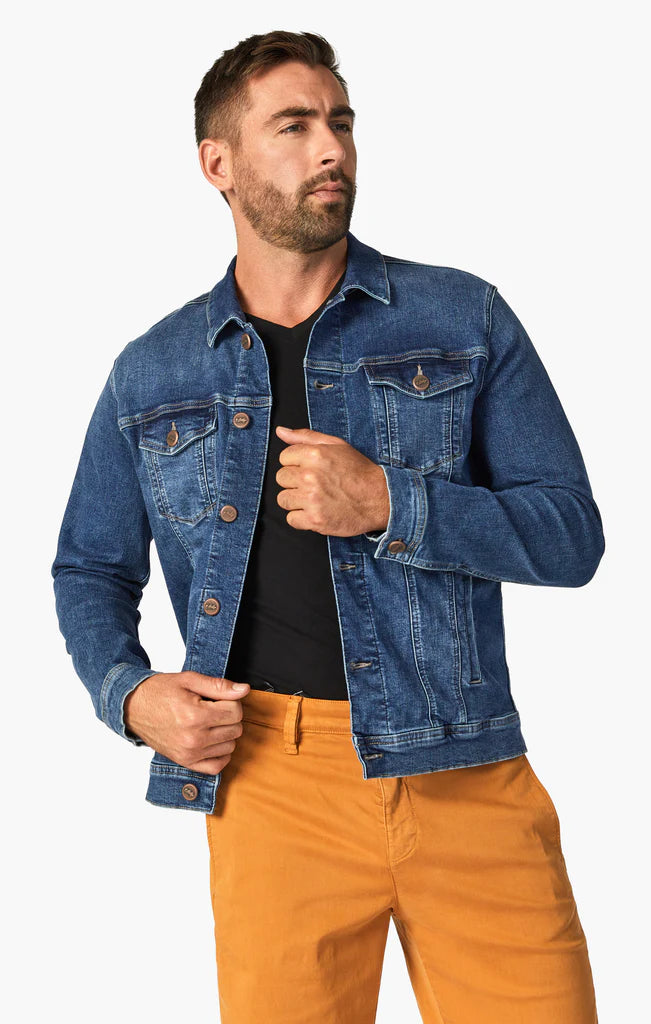 34 Heritage - Travis Organic Jacket - Mid Blue-Men's Jackets-Yaletown-Vancouver-Surrey-Canada