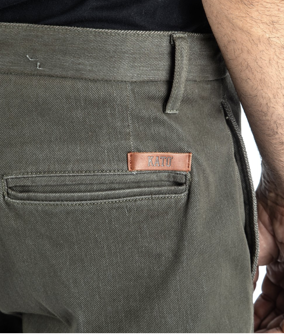 Kato - The Axe Slim French Terry - Military Green-Men&#39;s Pants-Yaletown-Vancouver-Surrey-Canada
