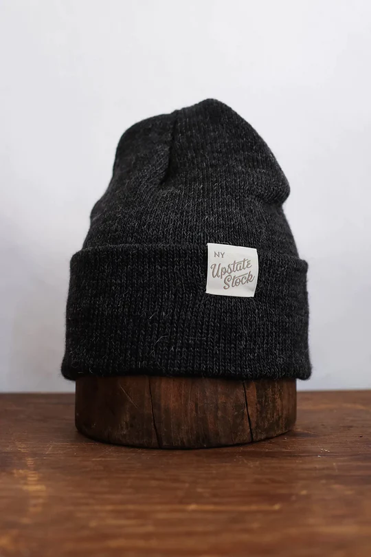 Upstate Stock - American Mohair Beanie-Men's Accessories-Black-Yaletown-Vancouver-Surrey-Canada