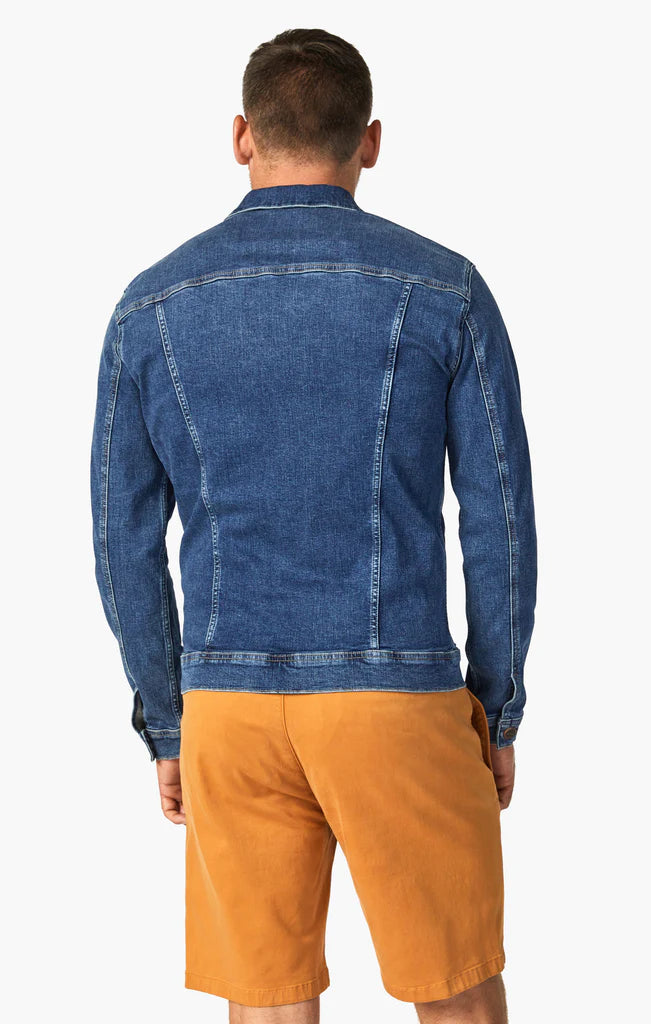 34 Heritage - Travis Organic Jacket - Mid Blue-Men&#39;s Jackets-Yaletown-Vancouver-Surrey-Canada