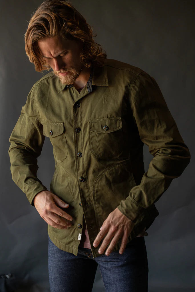 Kato - The Anvil Oxford Paraffin Wax Light Jacket - SS23-Men&#39;s Jackets-Military Green-S-Yaletown-Vancouver-Surrey-Canada