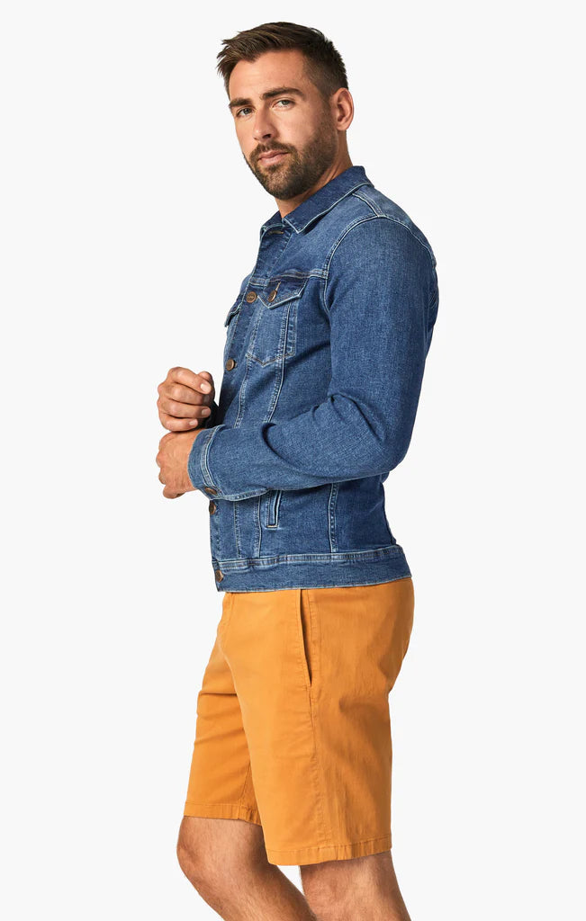 34 Heritage - Travis Organic Jacket - Mid Blue-Men&#39;s Jackets-Yaletown-Vancouver-Surrey-Canada