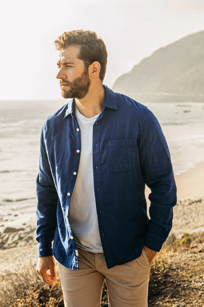 Kato - The Ripper LS WGauze Org Shirt - SS23-Men&#39;s Shirts-Royal Blue-S-Yaletown-Vancouver-Surrey-Canada